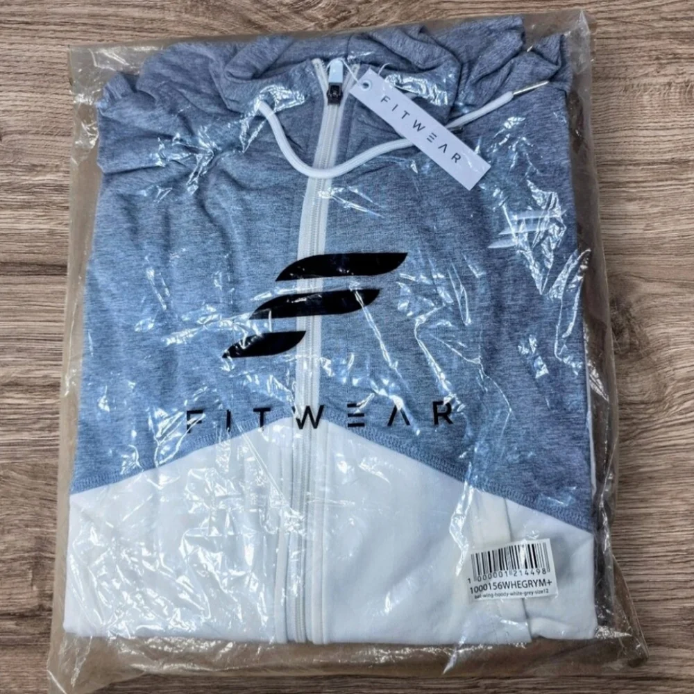 FITWEAR New Zealand Cape Zip Hoody Grey &White - Size M 8 US - Picture 3 of 3